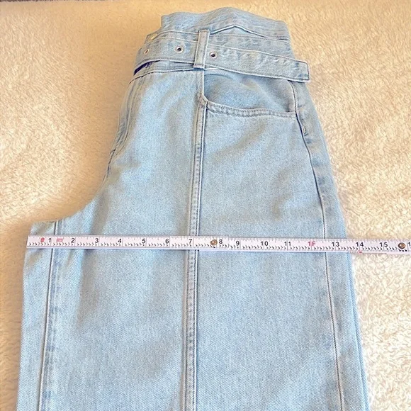 Madewell Belted‎ Wide-Leg Baggy Jeans Light Wash Size 31 NWT - Picture 4 of 11